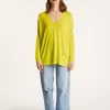 Montagut T-Shirts Et Débardeurs-T-shirt ample en lin flammé - Balou 90-Vert anis