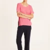 Montagut T-Shirts Et Débardeurs-T-shirt ample en lin flammé - Pavot 24-Rose clair