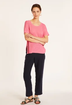 Montagut T-Shirts Et Débardeurs-T-shirt ample en lin flammé - Pavot 24-Rose clair