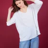 Montagut T-Shirts Et Débardeurs-T-shirt ample en lin flammé - Balou 02-Blanc