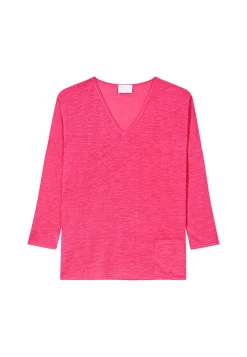 Montagut T-Shirts Et Débardeurs-T-shirt ample en lin flammé - Balou 26-Rose foncé