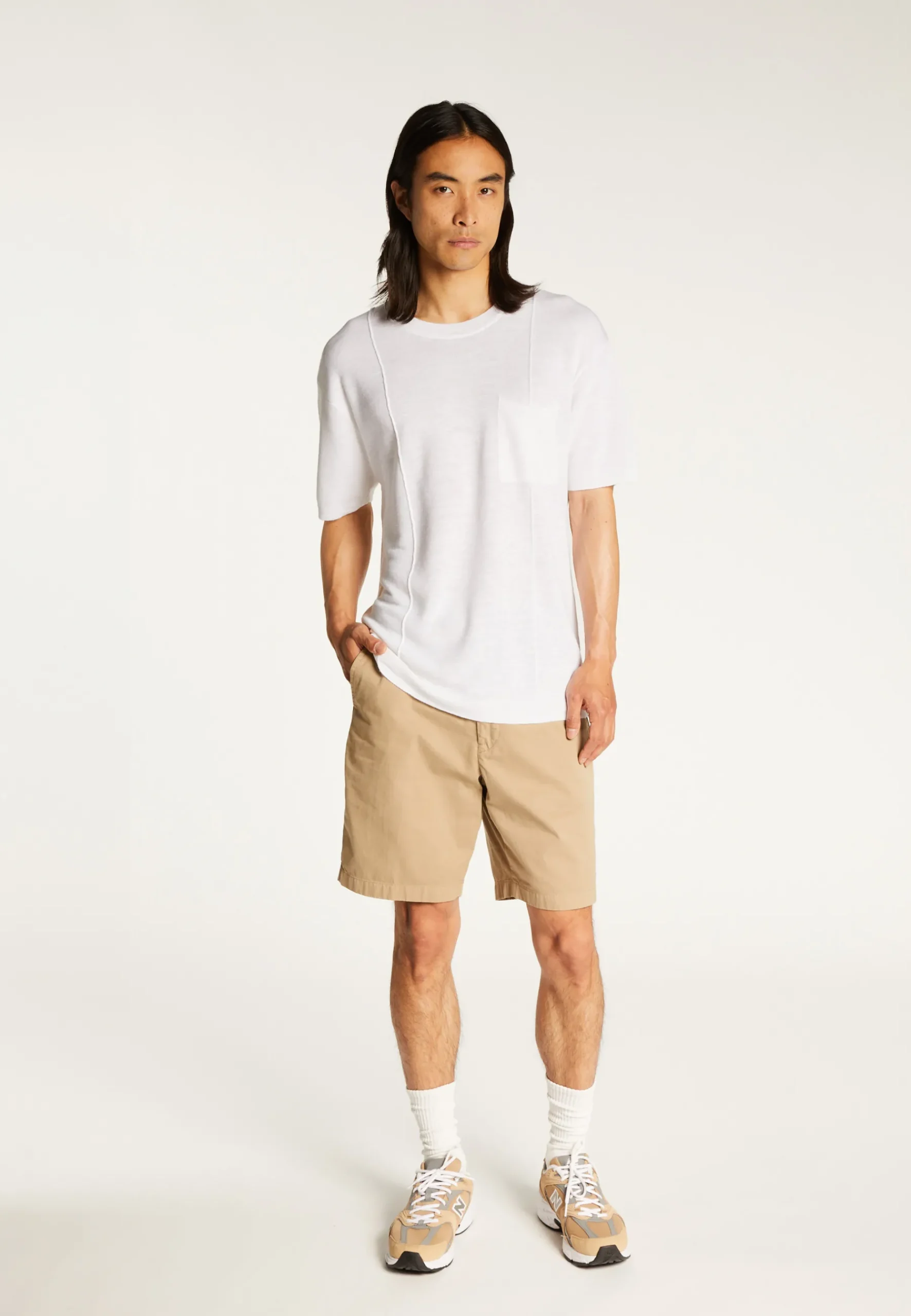 Montagut Polos Et T-Shirts-T-shirt ample en lin flammé - Deon 02-Blanc