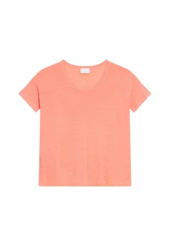 Montagut T-Shirts Et Débardeurs-T-shirt ample en lin flammé - Pavot 25-Rose moyen