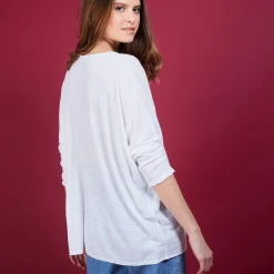Montagut T-Shirts Et Débardeurs-T-shirt ample en lin flammé - Balou 02-Blanc