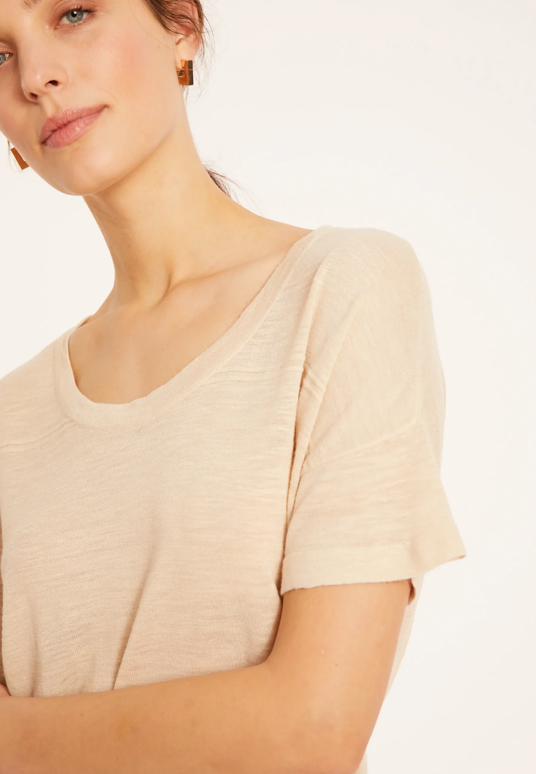 Montagut T-Shirts Et Débardeurs-T-shirt ample en lin flammé - Pavot 12-Beige clair