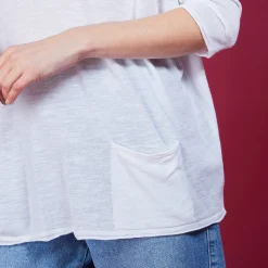 Montagut T-Shirts Et Débardeurs-T-shirt ample en lin flammé - Balou 02-Blanc