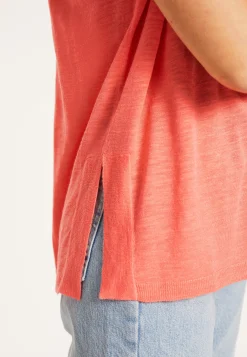 Montagut T-Shirts Et Débardeurs-T-shirt ample en lin flammé - Pavot 25-Rose moyen