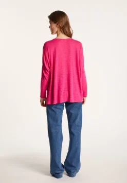 Montagut T-Shirts Et Débardeurs-T-shirt ample en lin flammé - Balou 26-Rose foncé