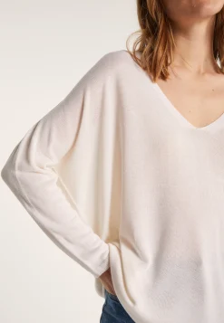 Montagut T-Shirts Et Débardeurs-T-shirt ample en viscose et soie - Nahla 82-Ecru