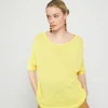 Montagut T-Shirts Et Débardeurs-T-shirt ample manches coudes en lin flammé - Taslim 08-Jaune