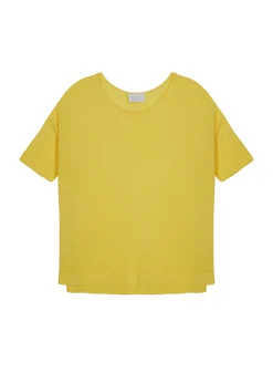 Montagut T-Shirts Et Débardeurs-T-shirt ample manches coudes en lin flammé - Taslim 08-Jaune