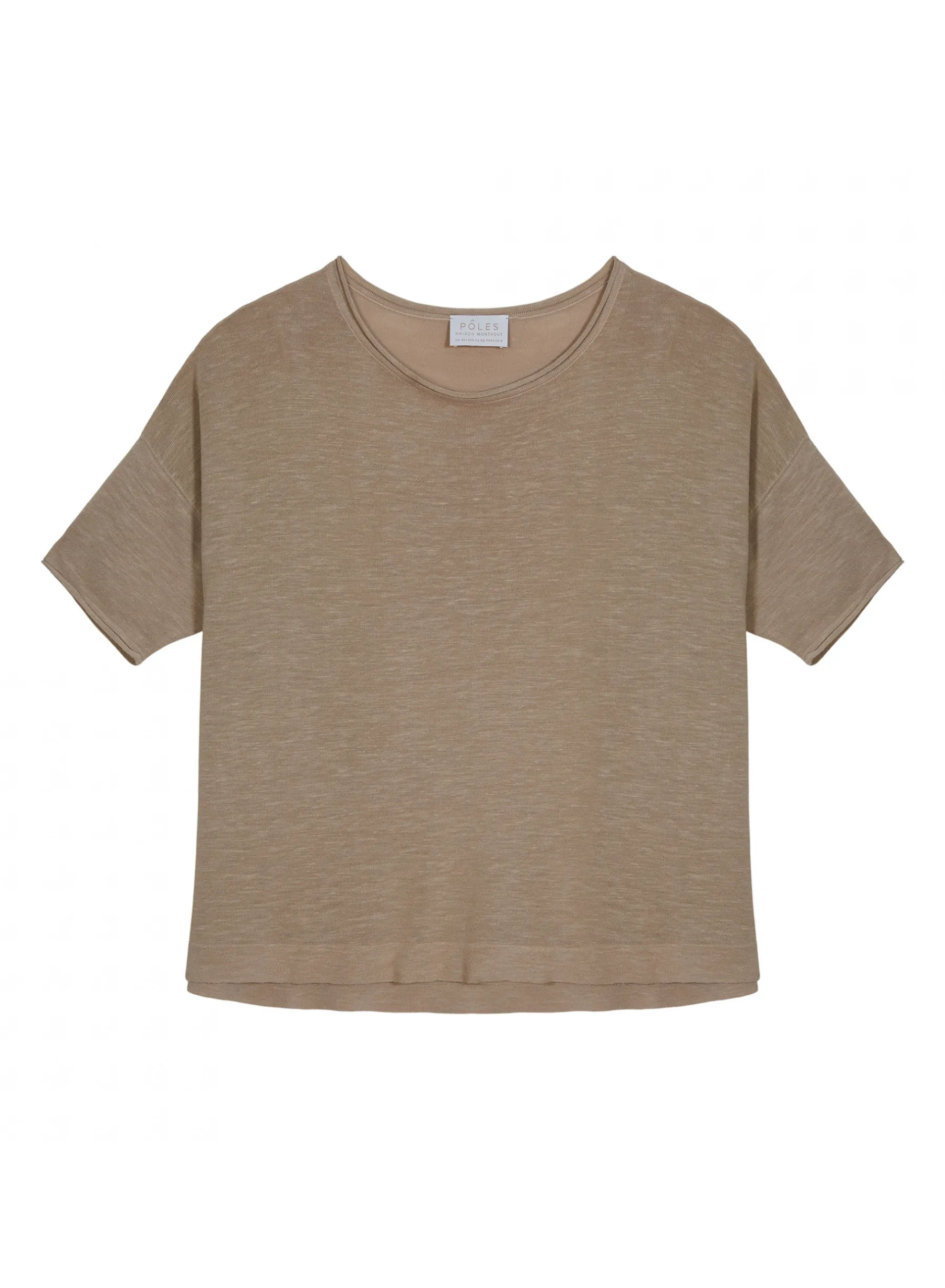 Montagut T-Shirts Et Débardeurs-T-shirt ample manches coudes en lin flammé - Taslim 12-Beige clair
