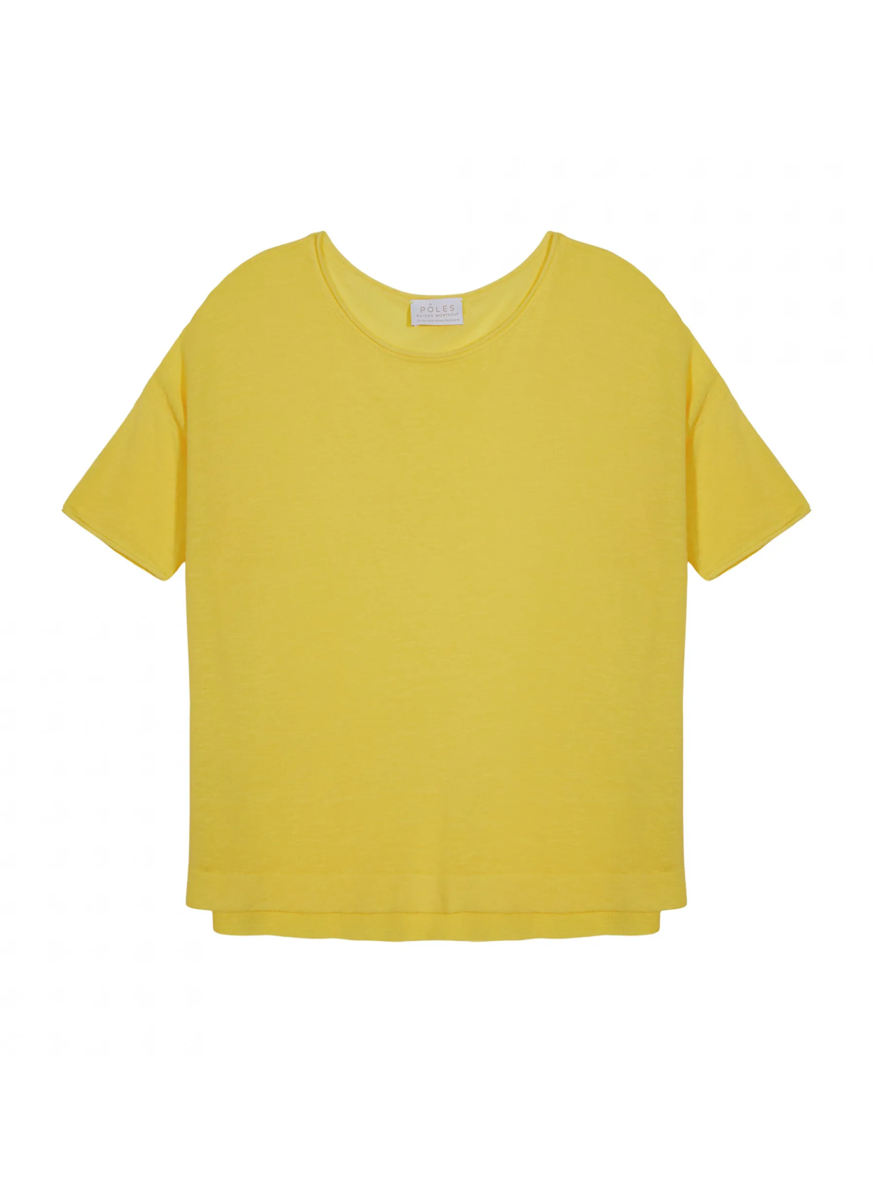 Montagut T-Shirts Et Débardeurs-T-shirt ample manches coudes en lin flammé - Taslim 08-Jaune