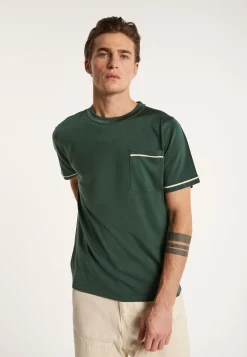 Montagut Polos Et T-Shirts-T-shirt bicolore en Fil Lumière - Indiana 21-Vert foncé