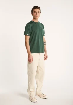 Montagut Polos Et T-Shirts-T-shirt bicolore en Fil Lumière - Indiana 21-Vert foncé