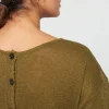 Montagut T-Shirts Et Débardeurs-T-shirt boutonné à l'arrière en lin - Tilla 83-Kaki