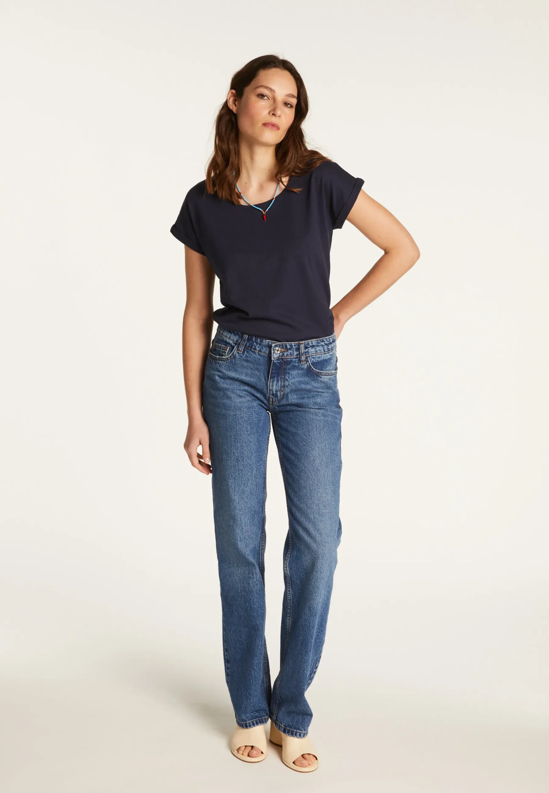 Montagut T-Shirts Et Débardeurs-T-shirt col bateau en coton - Divine 05-Bleu marine