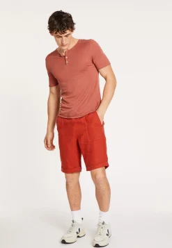 Montagut Polos Et T-Shirts-T-shirt col boutonné en lin - Leonce 46-Marron clair