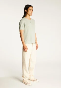 Montagut Polos Et T-Shirts-T-shirt col boutonné en lin - Leonce 23-Vert clair