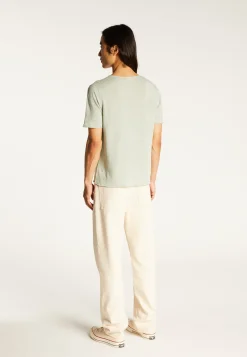 Montagut Polos Et T-Shirts-T-shirt col boutonné en lin - Leonce 23-Vert clair