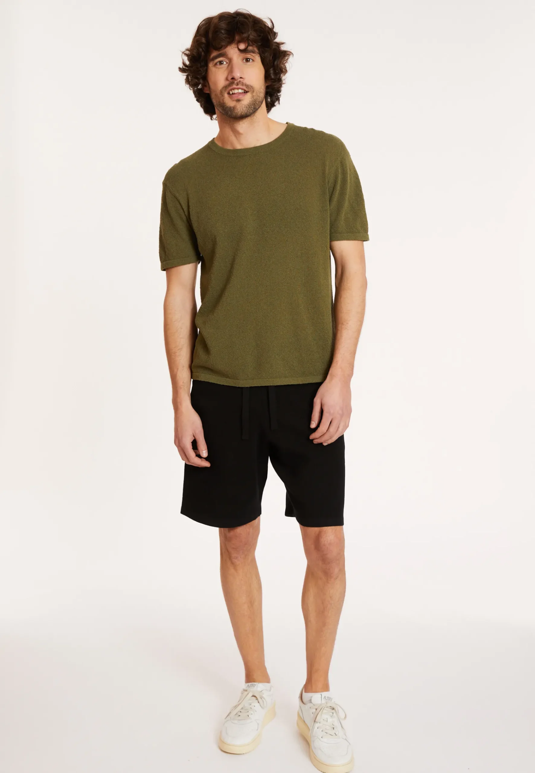 Montagut Polos Et T-Shirts-T-shirt col rond en coton brossé - Don 83-Kaki