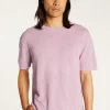Montagut Polos Et T-Shirts-T-shirt col rond en coton brossé - Don 17-Violet