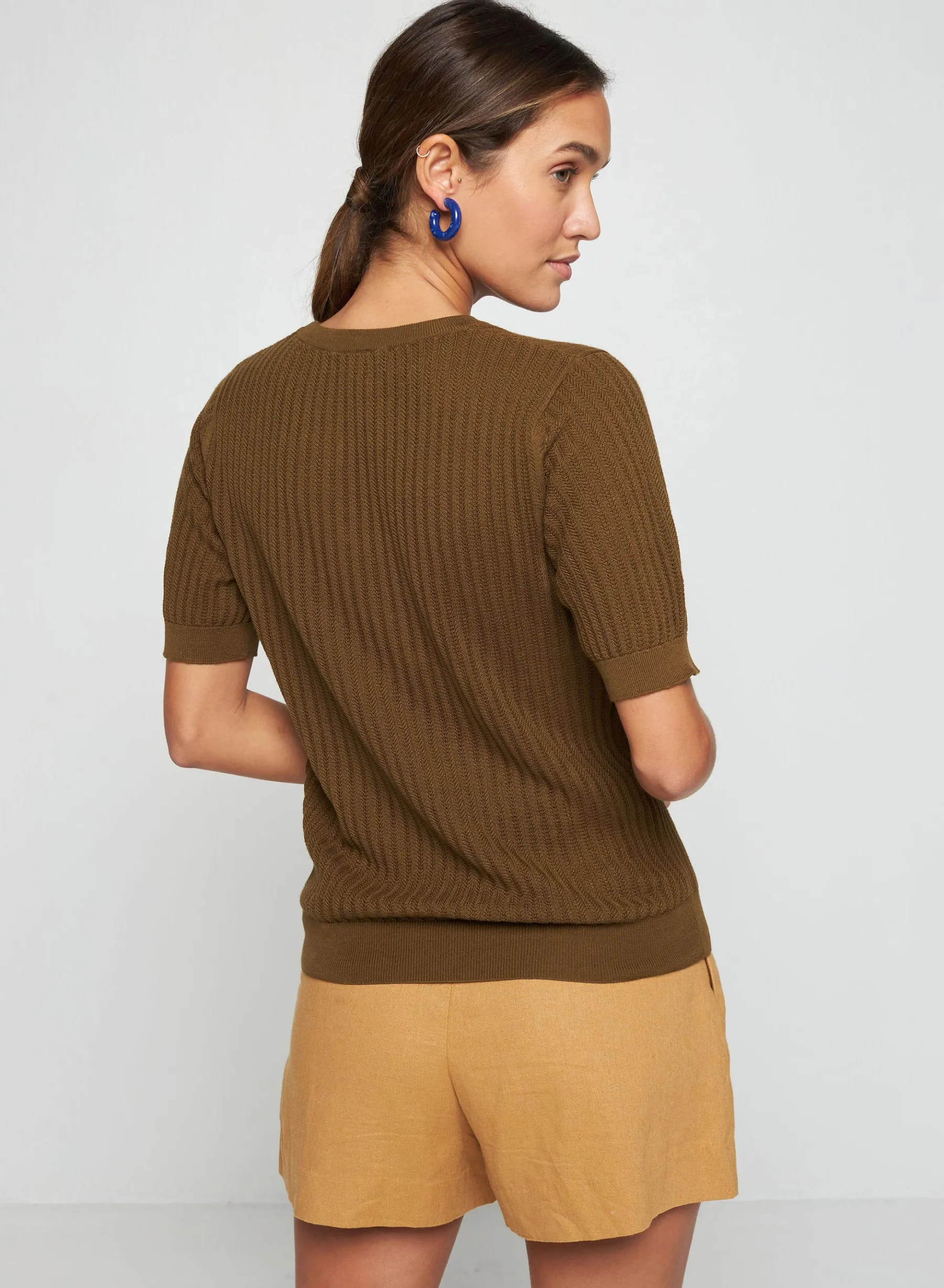 Montagut T-Shirts Et Débardeurs-T-shirt col rond en coton - Sidonie 83-Kaki