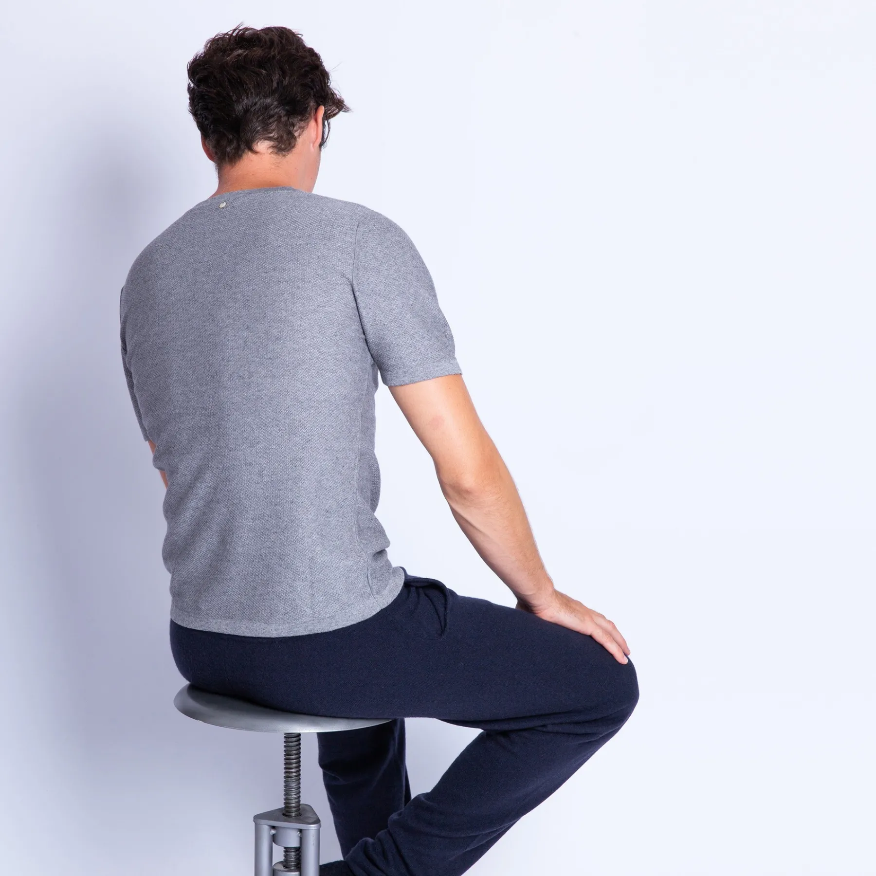 Montagut Polos Et T-Shirts-T-shirt col rond en coton cachemire - Hideo 09-Gris moyen