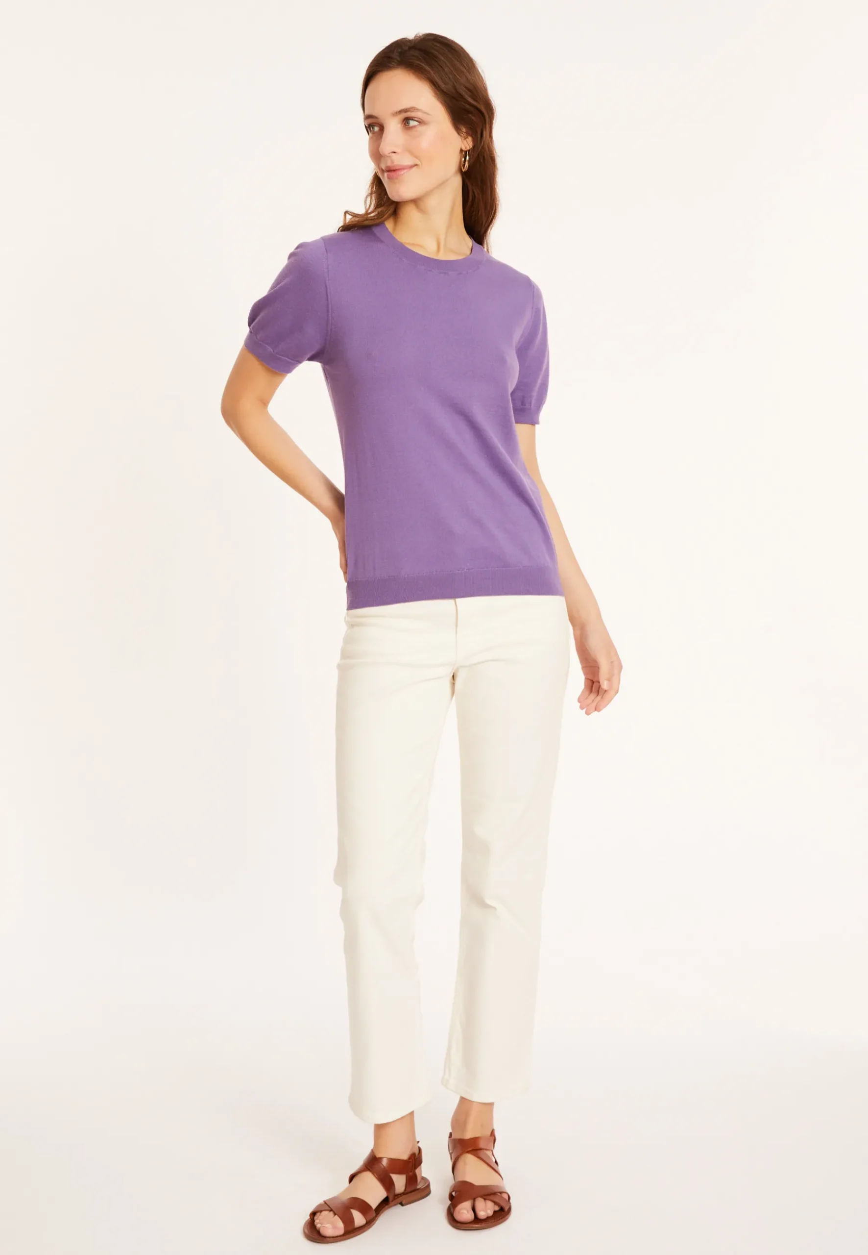 Montagut T-Shirts Et Débardeurs-T-shirt col rond en coton - Moon 17-Violet
