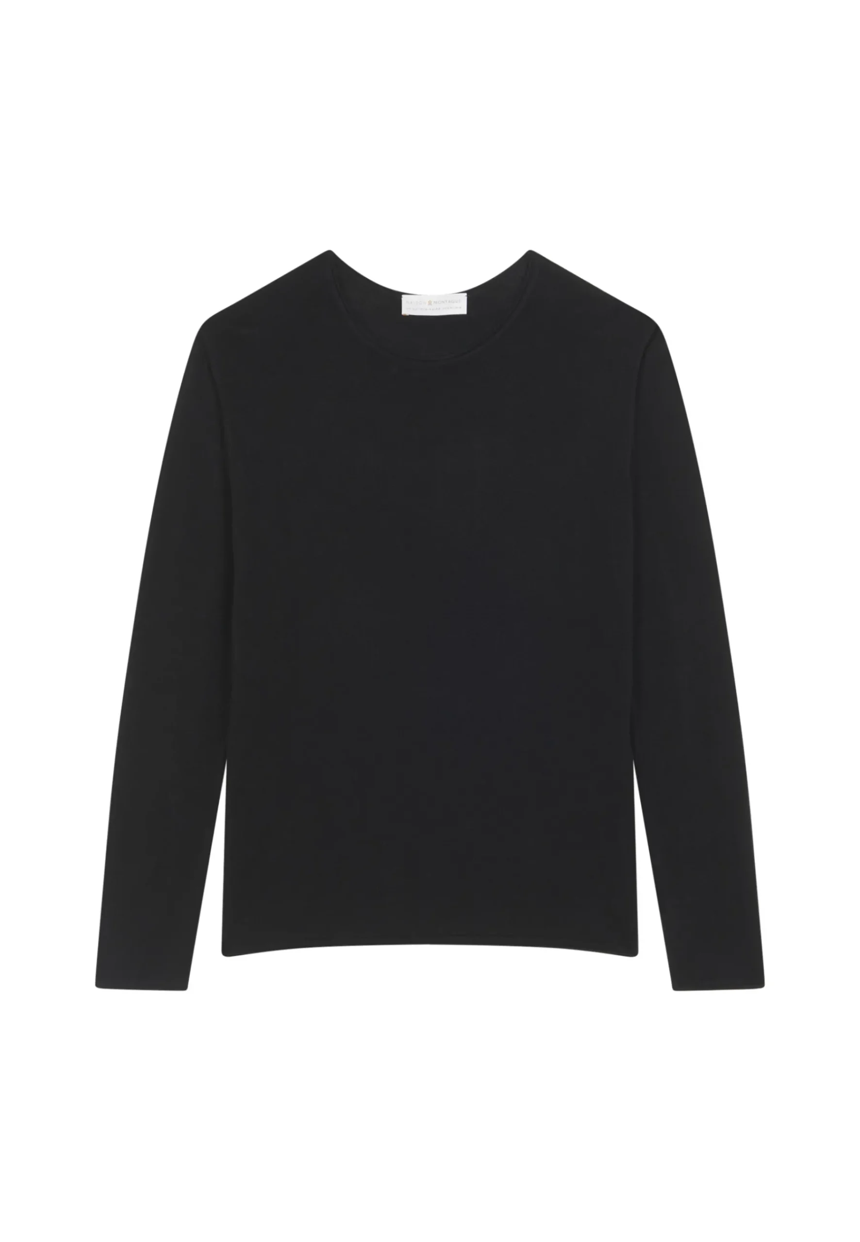Montagut Les Incontournables-T-shirt col rond en fibre de bambou cachemire - Aelia 01-Noir