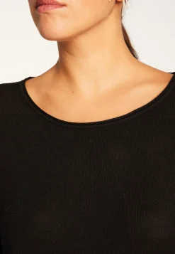 Montagut Les Incontournables-T-shirt col rond en fibre de bambou cachemire - Aemilia 01-Noir