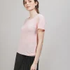 Montagut T-Shirts Et Débardeurs-T-shirt col rond en lin flammé - Bang 24-Rose clair