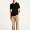 Montagut Polos Et T-Shirts-T-shirt col rond en lin flammé - Renaud 01-Noir