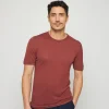 Montagut Polos Et T-Shirts-T-shirt col rond en lin flammé - Renaud 51-Bordeaux