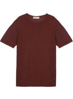 Montagut Polos Et T-Shirts-T-shirt col rond en lin flammé - Renaud 51-Bordeaux