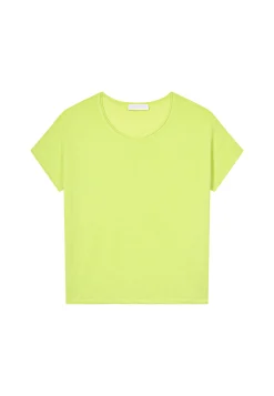 Montagut T-Shirts Et Débardeurs-T-shirt col rond en lin flammé - Loli 90-Vert anis