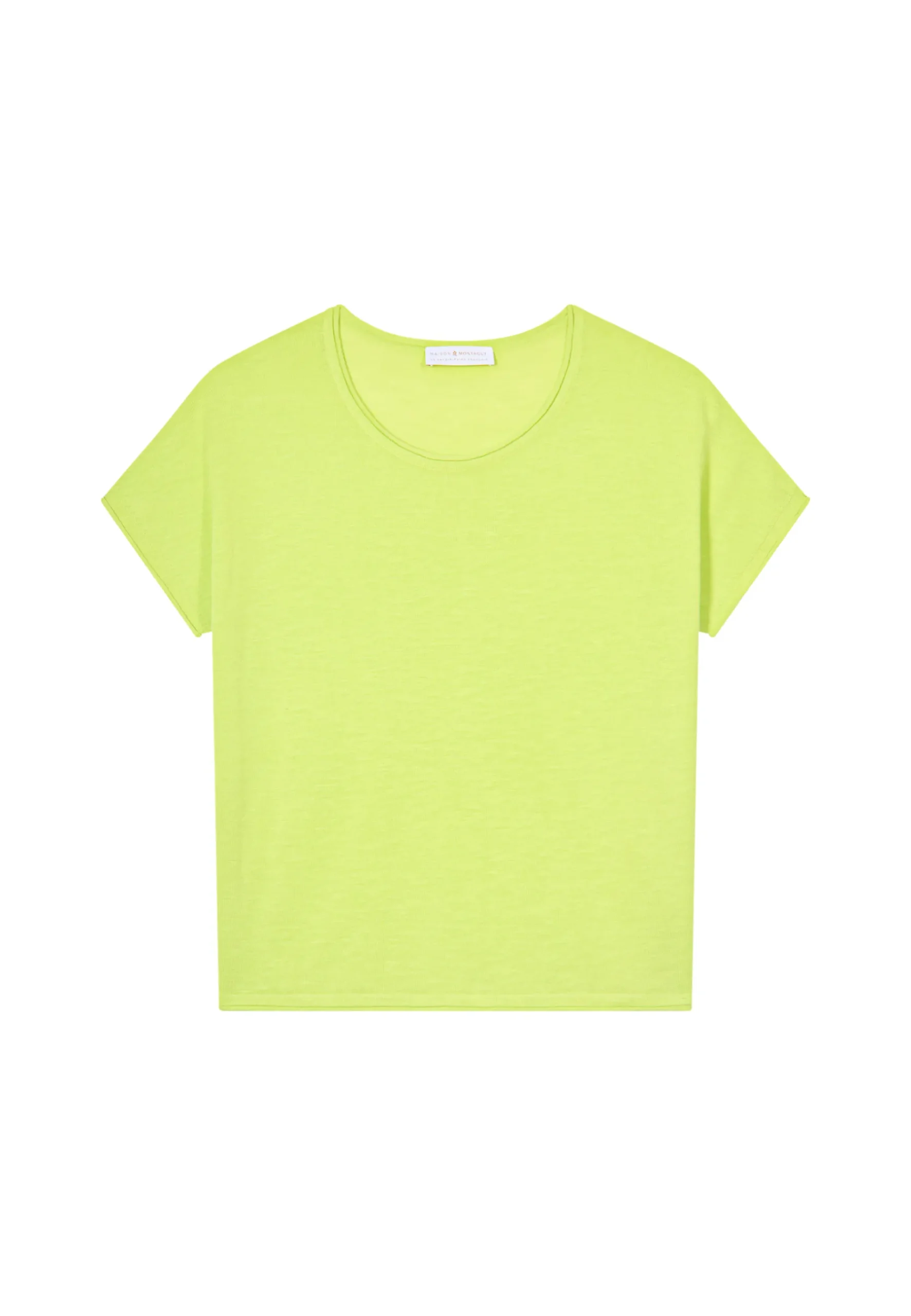 Montagut T-Shirts Et Débardeurs-T-shirt col rond en lin flammé - Loli 90-Vert anis