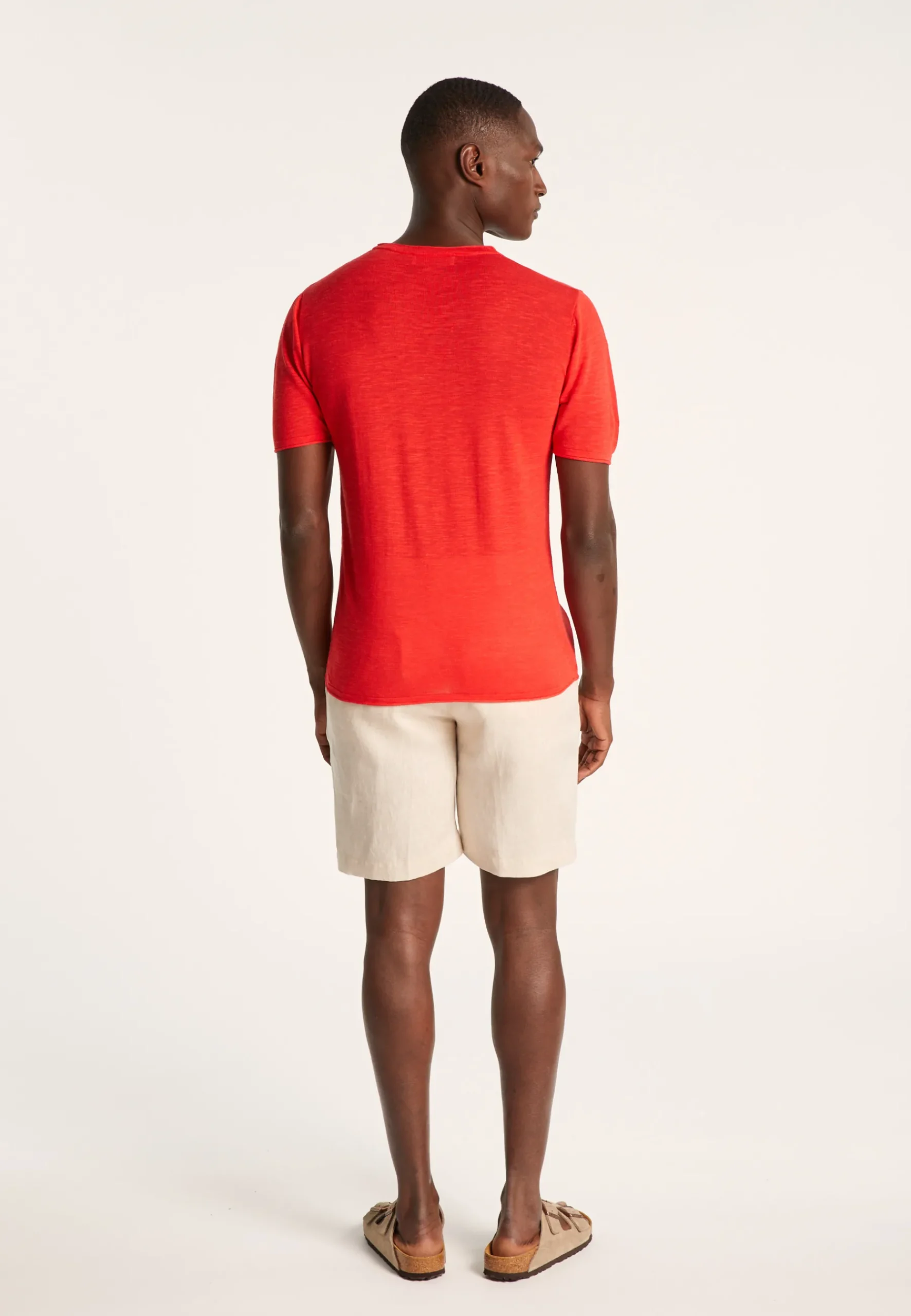 Montagut Polos Et T-Shirts-T-shirt col rond en lin flammé - Renaud 52-Rouge