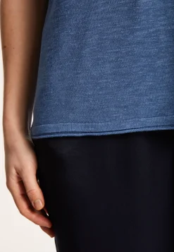Montagut T-Shirts Et Débardeurs-T-shirt col rond en lin flammé - Loli 03-Bleu foncé