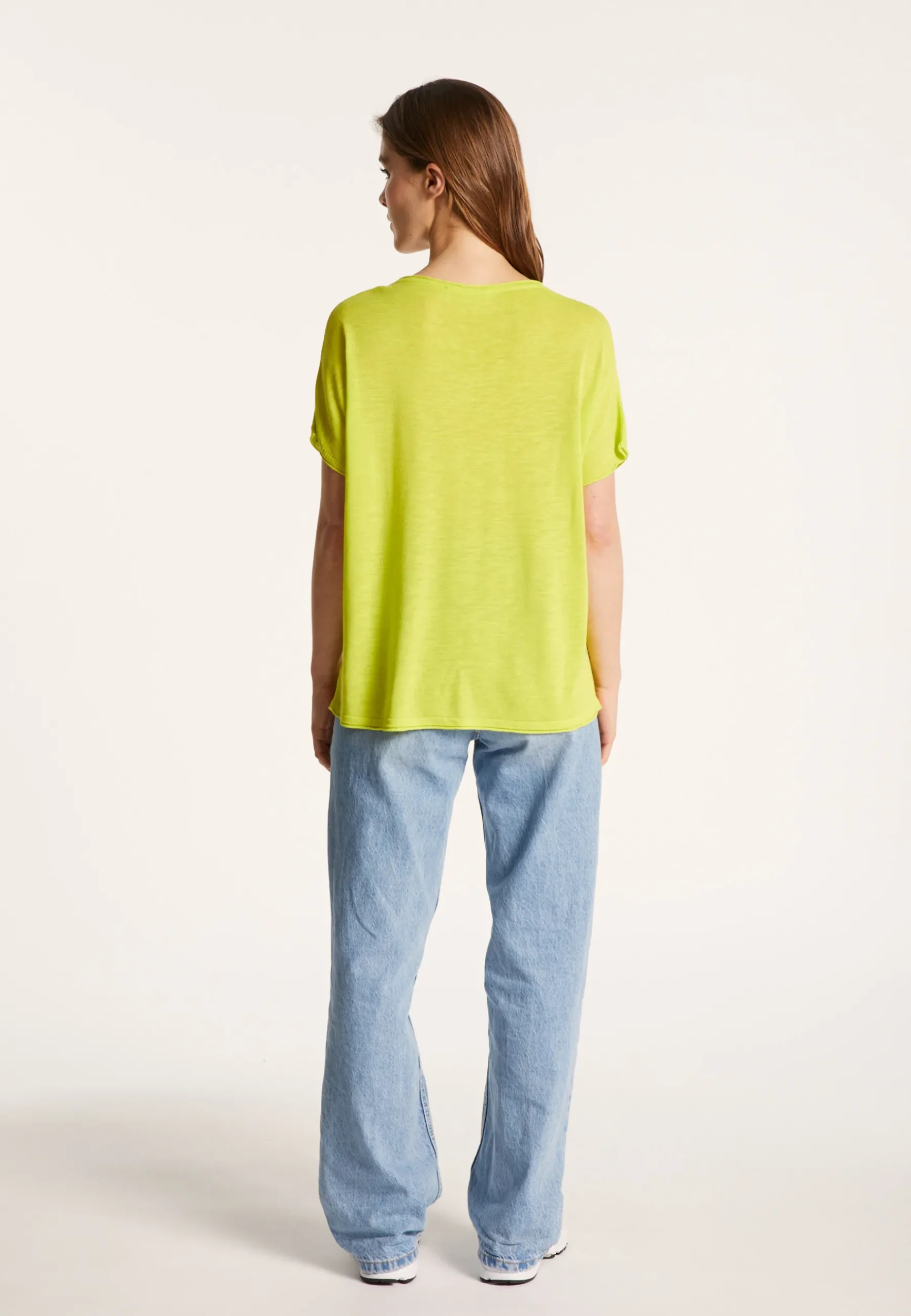 Montagut T-Shirts Et Débardeurs-T-shirt col rond en lin flammé - Loli 90-Vert anis