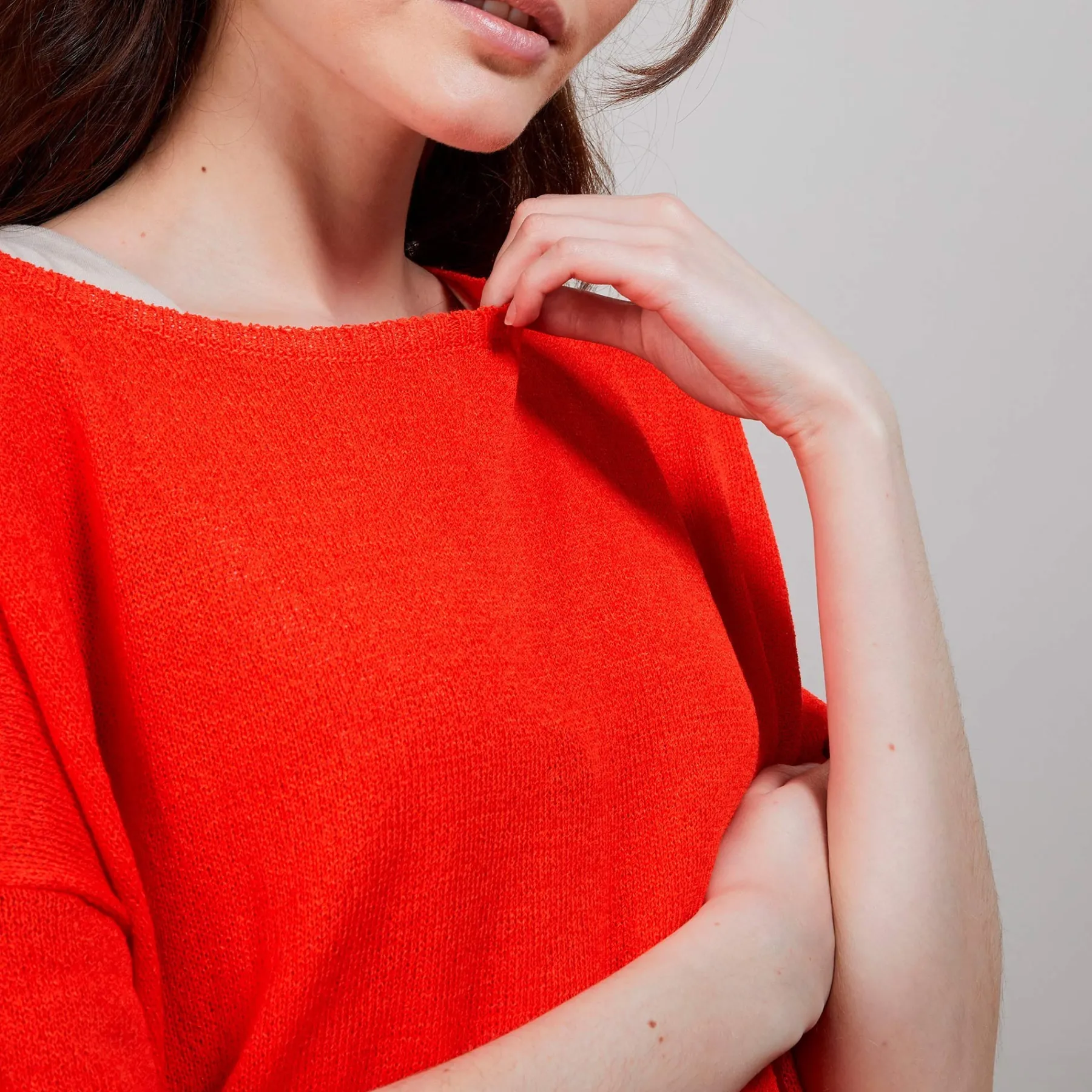 Montagut T-Shirts Et Débardeurs-T-shirt col rond en viscose crepe - Bibiche 15-Orange