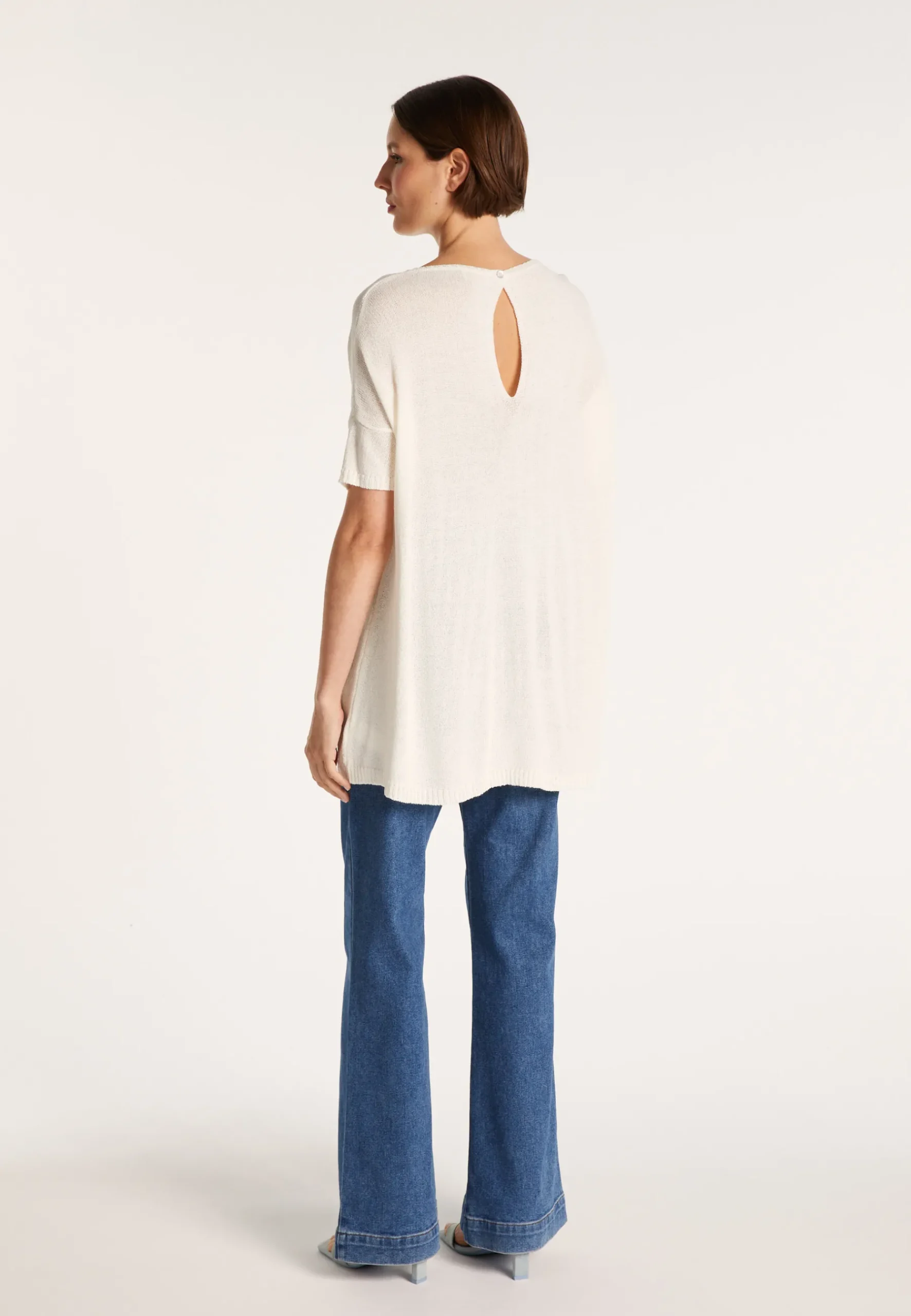 Montagut T-Shirts Et Débardeurs-T-shirt col rond en viscose crepe - Bibiche 82-Ecru