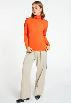Montagut Les Incontournables-T-shirt col roulé en fibre de bambou cachemire - Aéris 15-Orange