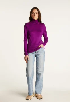 Montagut Les Incontournables-T-shirt col roulé en fibre de bambou cachemire - Aéris 17-Violet