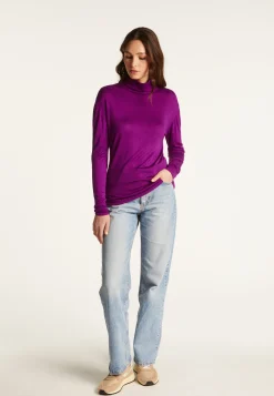 Montagut Les Incontournables-T-shirt col roulé en fibre de bambou cachemire - Aéris 17-Violet