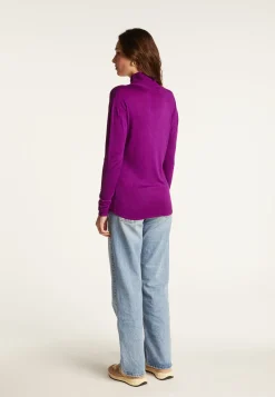 Montagut Les Incontournables-T-shirt col roulé en fibre de bambou cachemire - Aéris 17-Violet