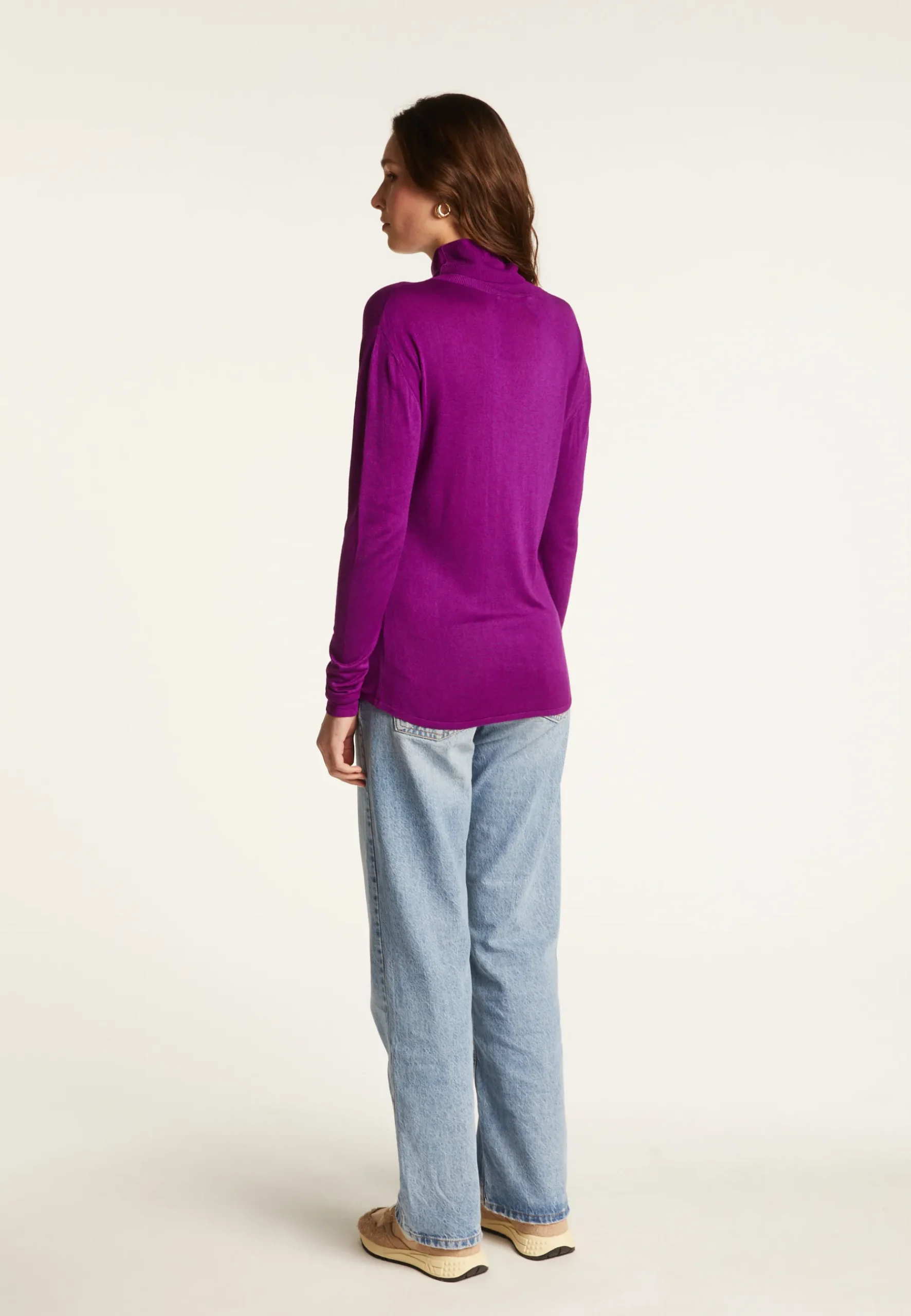 Montagut Les Incontournables-T-shirt col roulé en fibre de bambou cachemire - Aéris 17-Violet