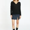 Montagut Les Incontournables-T-shirt col tunisien en fibre de bambou cachemire - Aesha 01-Noir