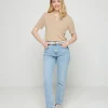 Montagut T-Shirts Et Débardeurs-T-shirt col tunisien en lin flammé - Bohême 12-Beige clair