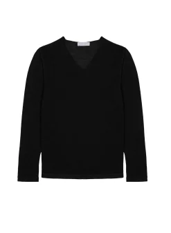 Montagut Polos Et T-Shirts-T-shirt col tunisien en lin flammé - Blayne 01-Noir